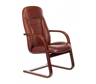 Кресло Бюрократ T-9923WALNUT-AV светло-коричневый Leather Eichel кожа полозья дерево