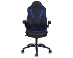 Кресло игровое Бюрократ VIKING-2/BL+BLUE черный/синий искусственная кожа