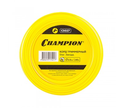 Леска для триммера Champion Star 2,0 мм x 60 м Леска для триммера Champion Star 2,0 мм x 60 м