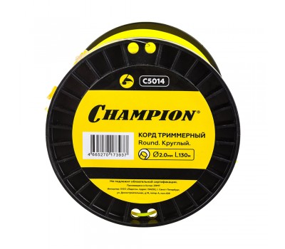 Леска для триммера Champion Round 2,0 мм x 130 м Леска для триммера Champion Round 2,0 мм x 130 м