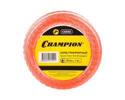 Леска для триммера Champion Square Twist DUO 2,0 мм x 15 м