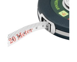 Рулетка геодезическая 20 м х 13 мм, закрытый корпус, фибергласовая лента Сибртех-foto6
