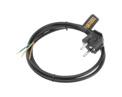 Шнур сетевой Energy Series, ПВС, 1,5 м, 3 x 1 мм, с неразборной вилкой, черный, Denzel