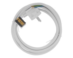 Шнур сетевой Energy Series, ПВС, 3 м, 3 x 1,5 мм, с неразборной вилкой, белый, Denzel-foto2