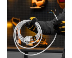 Шнур сетевой Energy Series, ПВС, 3 м, 3 x 1,5 мм, с неразборной вилкой, белый, Denzel-foto8