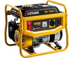 STEHER 1/1.2 кВт, однофазный, асинхронный, бесщеточный, бензиновый генератор GS-1500