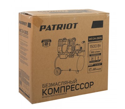 Компрессор ПАТРИОТ поршневой безмасляный WO 24-260S Компрессор ПАТРИОТ поршневой безмасляный WO 24-260S