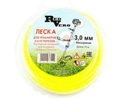 Леска для триммера RedVerg d 3,0мм (15м) витая бесшумная