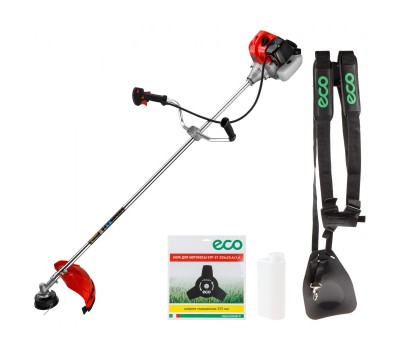 Мотокоса ECO GTP-215 Power (2.15 кВт, 2.9 л.с., 43.0 см3, лёгкий запуск, нож 3Т, ремень двухлямочный, вес 7.6 кг) (EC1512-9) (EC1512-9)