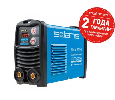 Инвертор сварочный SOLARIS MMA-200M (230В, 20-200 А, 70В, электроды диам. 1.6-4.0 мм, вес 3.1 кг) (MMA-200M) Инвертор сварочный SOLARIS MMA-200M (230В, 20-200 А, 70В, электроды диам. 1.6-4.0 мм, вес 3.1 кг) (MMA-200M)