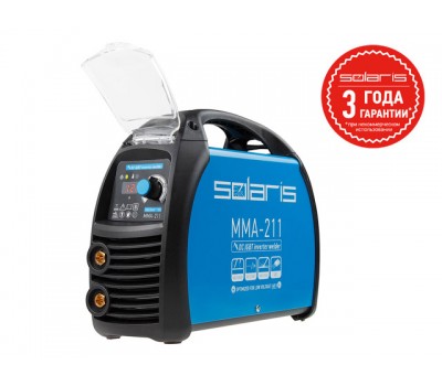 Инвертор сварочный SOLARIS MMA-211 (230В, 20-210 А, 70В, электроды диам. 1.6-4.0 мм, вес 3.9 кг) (MMA-211)
