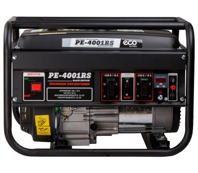 Электростанция (генератор бензиновый) ECO PE-4001RS ('Black Edition') (2.8 кВт, 230 В, бак 15.0 л, вес 38 кг) (EC1565-1) (EC1565-1)
