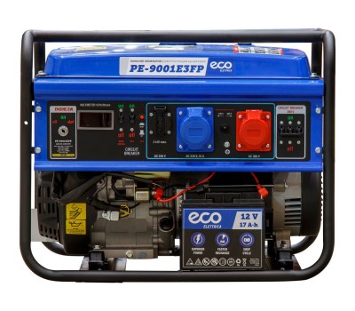 Электростанция (генератор бензиновый) ECO PE-9001E3FP (электростарт, 6,5 кВт, 380/220 В, бак 25.0 л, вес 82 кг) (PE-9001E3FP) Электростанция (генератор бензиновый) ECO PE-9001E3FP (электростарт, 6,5 кВт, 380/220 В, бак 25.0 л, вес 82 кг) (PE-9001E3FP)
