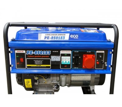 Электростанция 3-х фазная (генератор бензиновый) ECO PE-8501S3 (6,5/2,1 кВт, 380/220 В, бак 25.0 л, вес 74.1 кг) (PE-8501S3) Электростанция 3-х фазная (генератор бензиновый) ECO PE-8501S3 (6,5/2,1 кВт, 380/220 В, бак 25.0 л, вес 74.1 кг) (PE-8501S3)