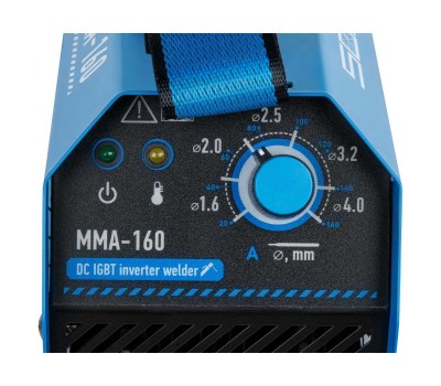Инвертор сварочный SOLARIS MMA-160 (230В, 20-160 А, 69В, электроды диам. 1.6-4.0 мм, вес 3.0 кг) (MMA-160)