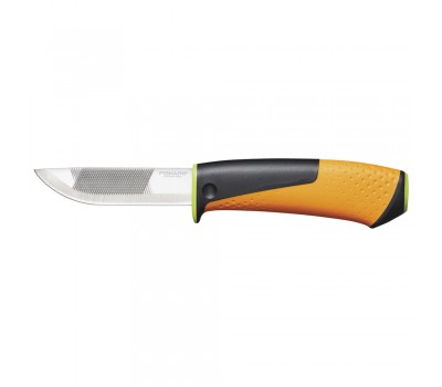 Нож FISKARS для тяжелых работ с точилкой