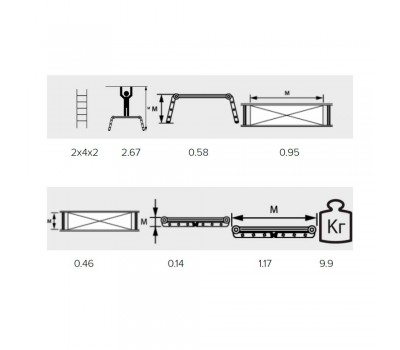 Подмости Алюмет 2*4*2 алюминиевые (SM 242)