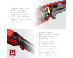 Угловая шлифмашина 125 мм 1200 Вт Зубр УШМ-125-1205 Э-foto5