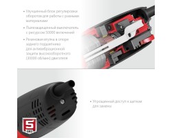 Угловая шлифмашина с регулировкой оборотов Зубр УШМ-125-1105 ЭТ-foto6
