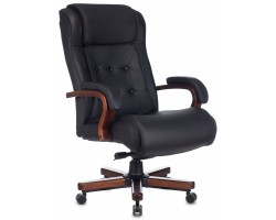 Кресло руководителя Бюрократ T-9926WALNUT черный кожа крестовина металл/дерево