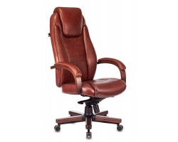 Кресло руководителя Бюрократ T-9923WALNUT светло-коричневый Leather Eichel кожа крестовина металл/дерево