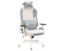 Кресло игровое Zombie EPIC PRO Fabric белый/серо-голубой с подголов. крестовина пластик пластик белый