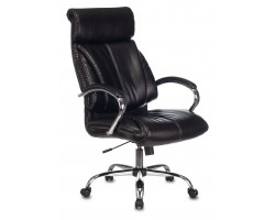 Кресло руководителя Бюрократ T-9904NSL черный Leather Venge Black эко.кожа крестовина металл хром