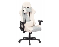 Кресло игровое Zombie VIKING X Fabric белый/серо-голубой с подголов. крестовина пластик