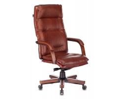 Кресло руководителя Бюрократ T-9927WALNUT светло-коричневый Leather Eichel кожа крестовина металл/дерево