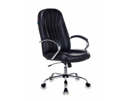 Кресло руководителя Бюрократ T-898SL черный Leather Venge Black эко.кожа крестовина металл хром