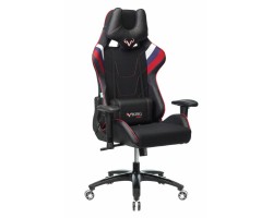 Кресло игровое Zombie VIKING 4 AERO белый/синий/красный текстиль/эко.кожа с подголов. крестовина пластик