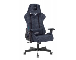 Кресло игровое Zombie VIKING KNIGHT Fabric синий Light-27 с подголов. крестовина металл