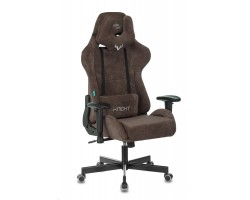 Кресло игровое Zombie VIKING KNIGHT Fabric темно-коричневый Light-10 с подголов. крестовина металл
