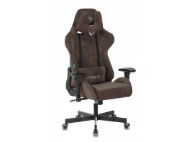 Кресло игровое Zombie VIKING KNIGHT Fabric темно-коричневый Light-10 с подголов. крестовина металл