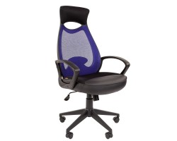 Кресло руководителя CHAIRMAN CH 840 black синее