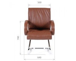 Кресло для посетителя CHAIRMAN 445 коричневое-foto3