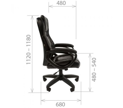 Кресло руководителя Chairman 432 черное, экокожа