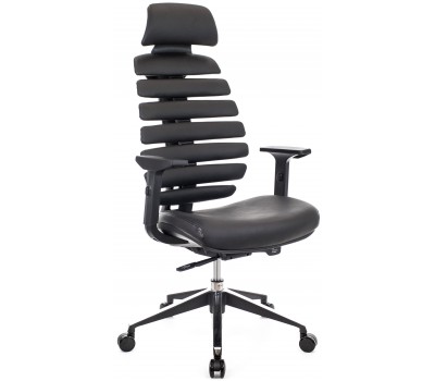 Кресло офисное Everprof Ergo Black кожа черный Кресло офисное Everprof Ergo Black кожа черный