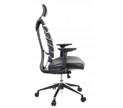 Кресло офисное Everprof Ergo Black кожа черный Кресло офисное Everprof Ergo Black кожа черный