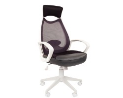 Кресло для руководителя CHAIRMAN CH 840 white серое