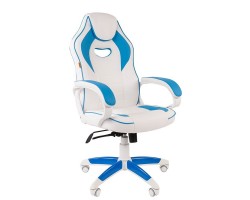 Кресло CHAIRMAN Game 16 white голубое