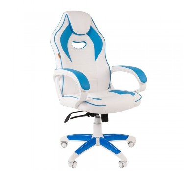 Кресло CHAIRMAN Game 16 white голубое