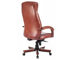 Кресло руководителя Бюрократ T-9922WALNUT светло-коричневый Leather Eichel кожа крестовина металл/дерево-foto4