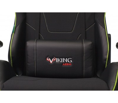 Кресло игровое Zombie VIKING 4 AERO черный/салатовый текстиль/эко.кожа с подголов. крестовина пластик