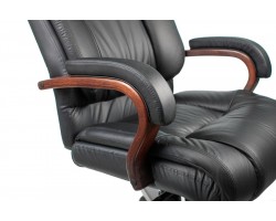 Кресло руководителя Бюрократ T-9925WALNUT черный кожа крестовина металл/дерево-foto6