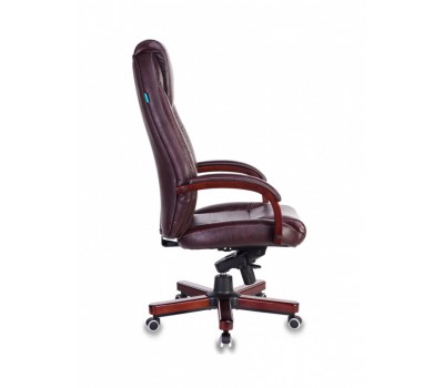 Кресло руководителя Бюрократ T-9923WALNUT коричневый кожа крестовина металл/дерево