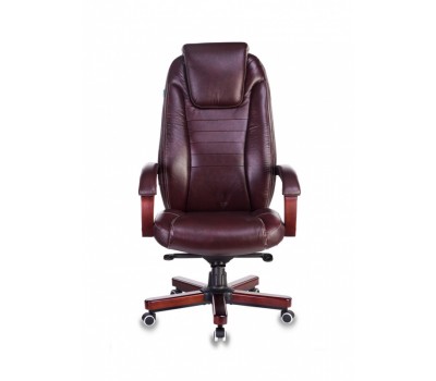Кресло руководителя Бюрократ T-9923WALNUT коричневый кожа крестовина металл/дерево