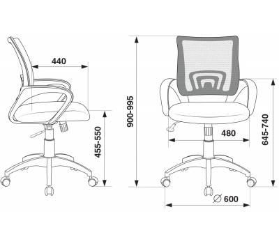 Кресло Бюрократ CH-W695N салатовый TW-03A TW-18 сетка/ткань крестовина пластик пластик белый Кресло Бюрократ CH-W695N салатовый TW-03A TW-18 сетка/ткань крестовина пластик пластик белый