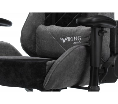 Кресло игровое Zombie VIKING X Fabric серый/черный с подголов. крестовина пластик