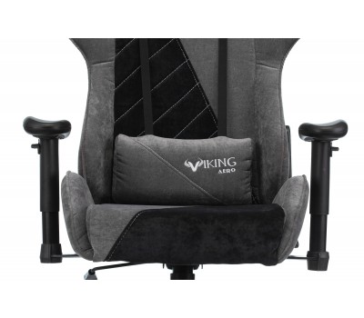 Кресло игровое Zombie VIKING X Fabric серый/черный с подголов. крестовина пластик